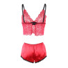 Subblime - 953898 Chemisier De Nuit En Soie Et Dentelle + Culotte Rouge S/M